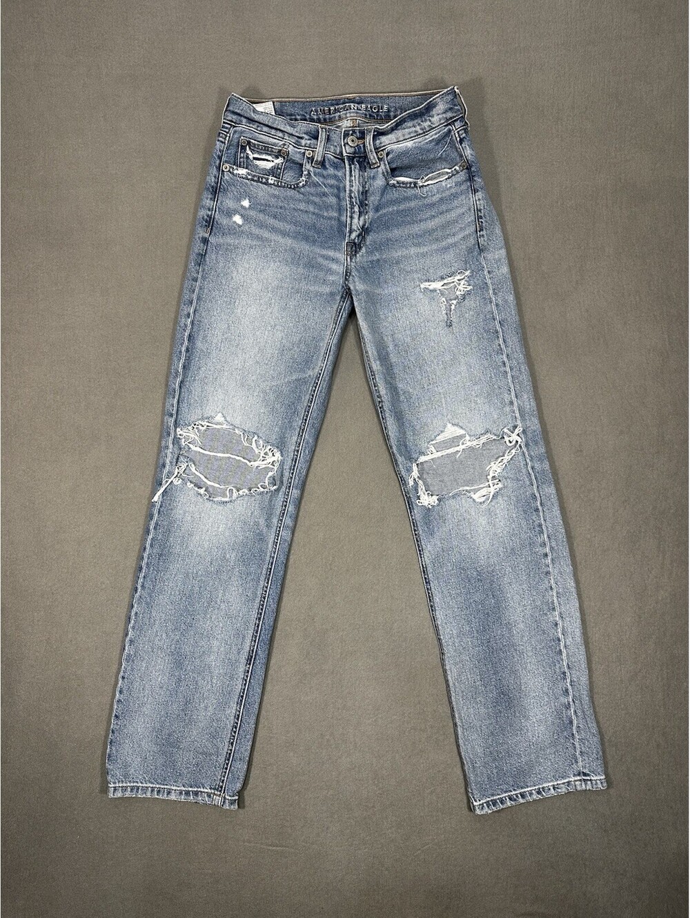 American Eagle Jeans 26x29 Womens 00 Blue Highest Rise Light WashBaggy Straight